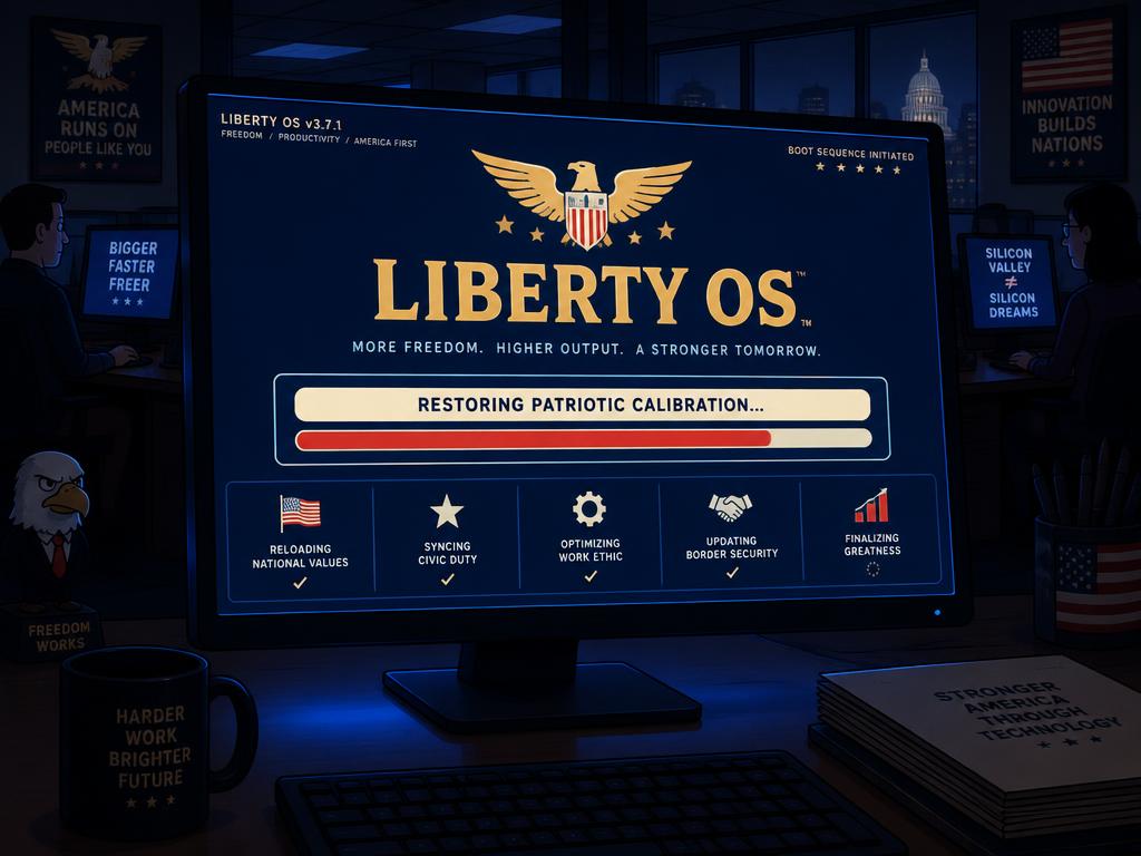 A Freedom Stream workstation running the Liberty OS internal operating system