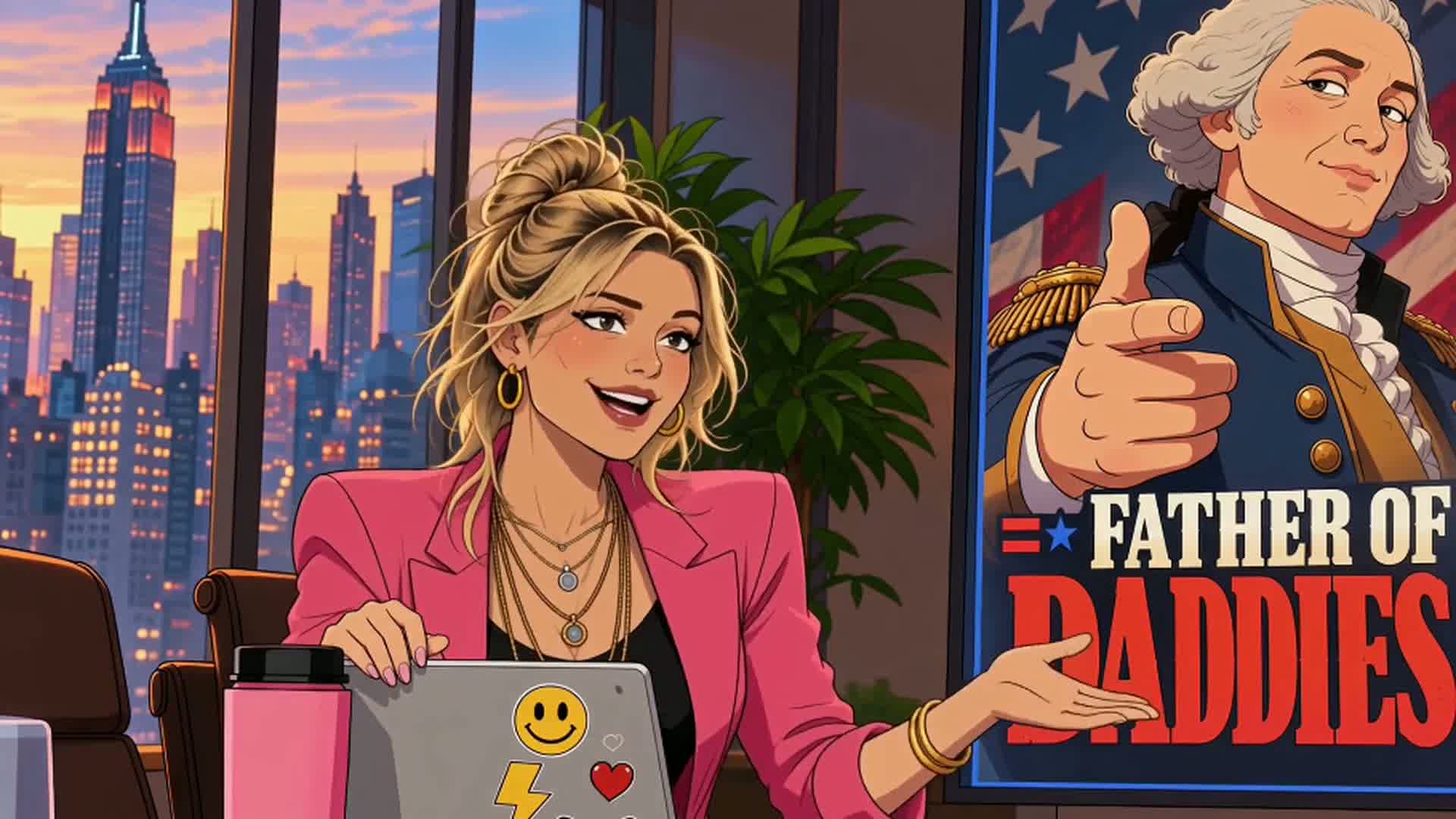 Freedom Stream programming creative featuring a fictionalized George Washington